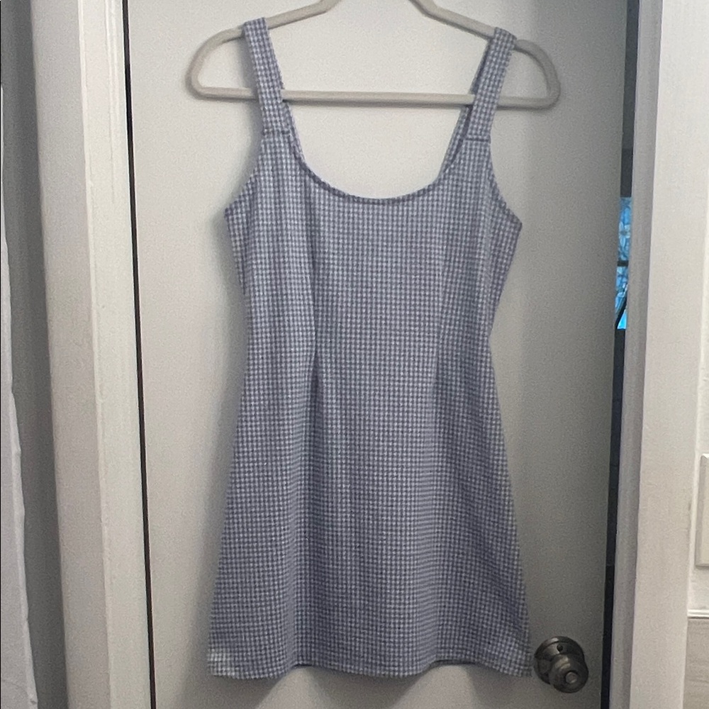 Baby Blue Houndstooth Dress